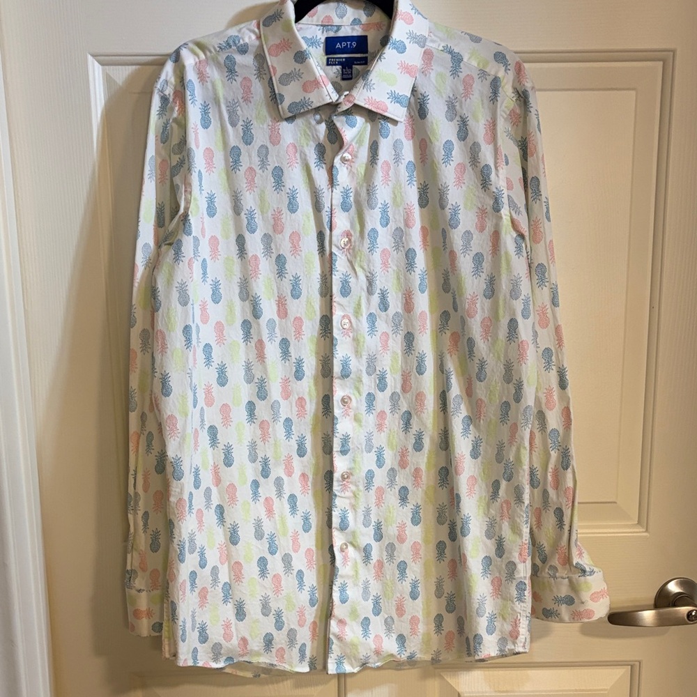 Apt. 9 Pastel Pineapple Print Men's Shirt